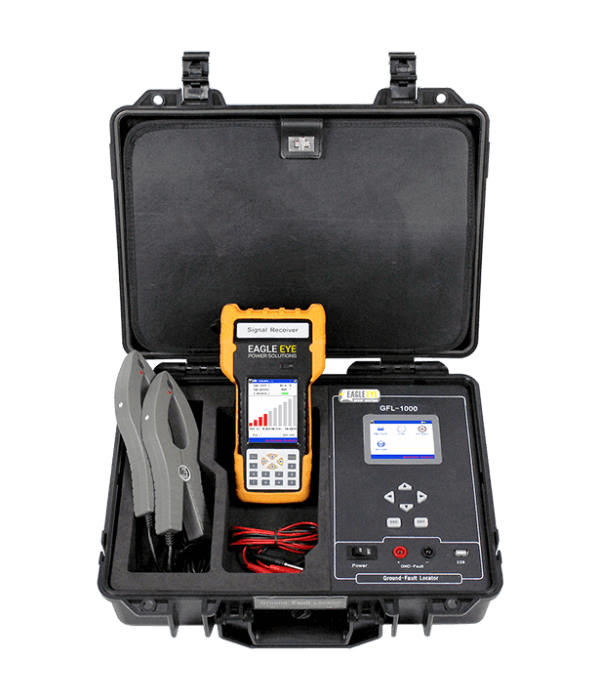 Eagle Eye Power Solutions GFL-1000 ground fault locator in hard carrying case with current clamps and portable receiver