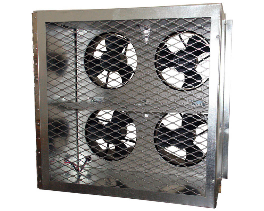 Eagle Eye Power Solutions VS-12 wall unit ventilation system: four small fans encased behind a metal screen