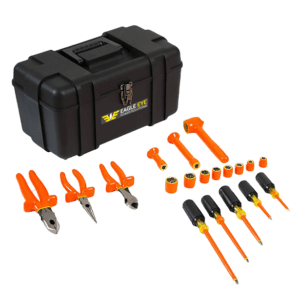 Eagle Eye Power Solutions battery tool kit case with included insulated hand tools displayed