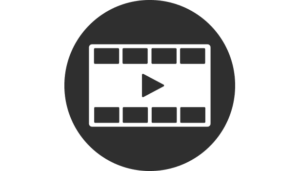 Film strip with play button icon