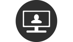 Icon of a person on a computer screen