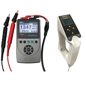 Eagle Eye Power Solutions IBEX portable battery tester and SG-Ultra digital hydrometer for NERC testing