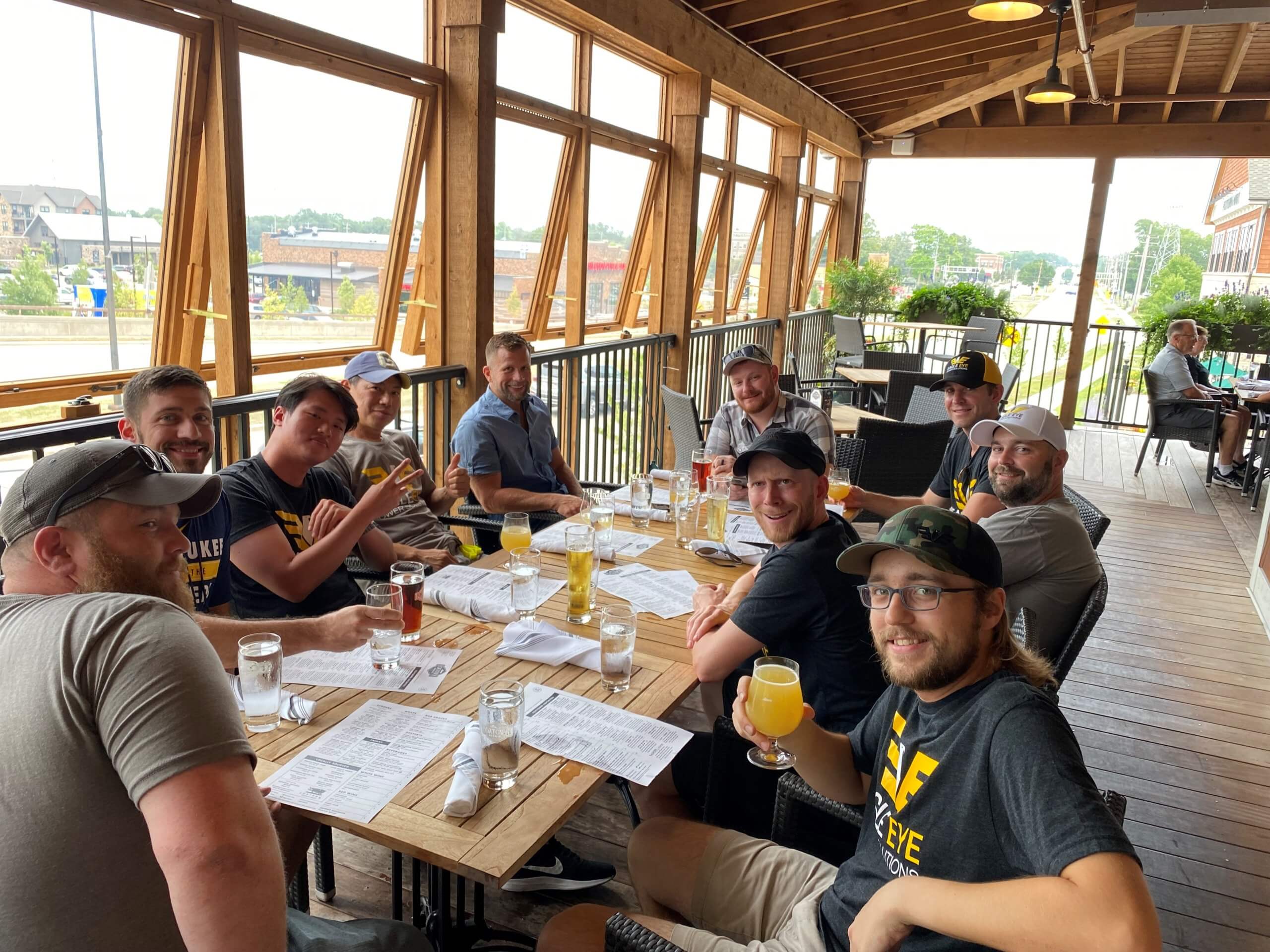 Eagle Eye Power Solutions team members celebrating Summer with food and beverages.