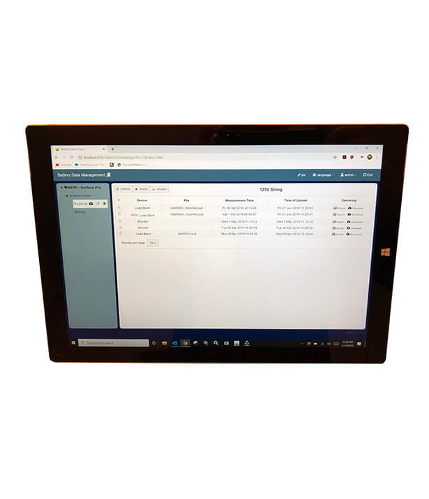 Computer screen with load testing software on screen