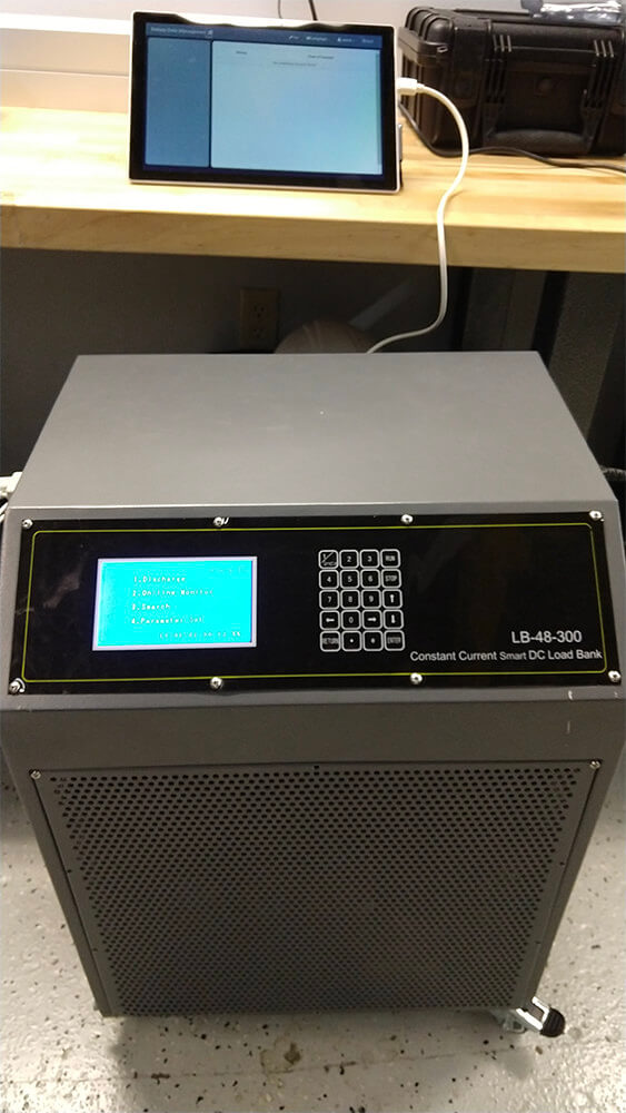 Eagle Eye Power Solutions load bank attached to load testing software.