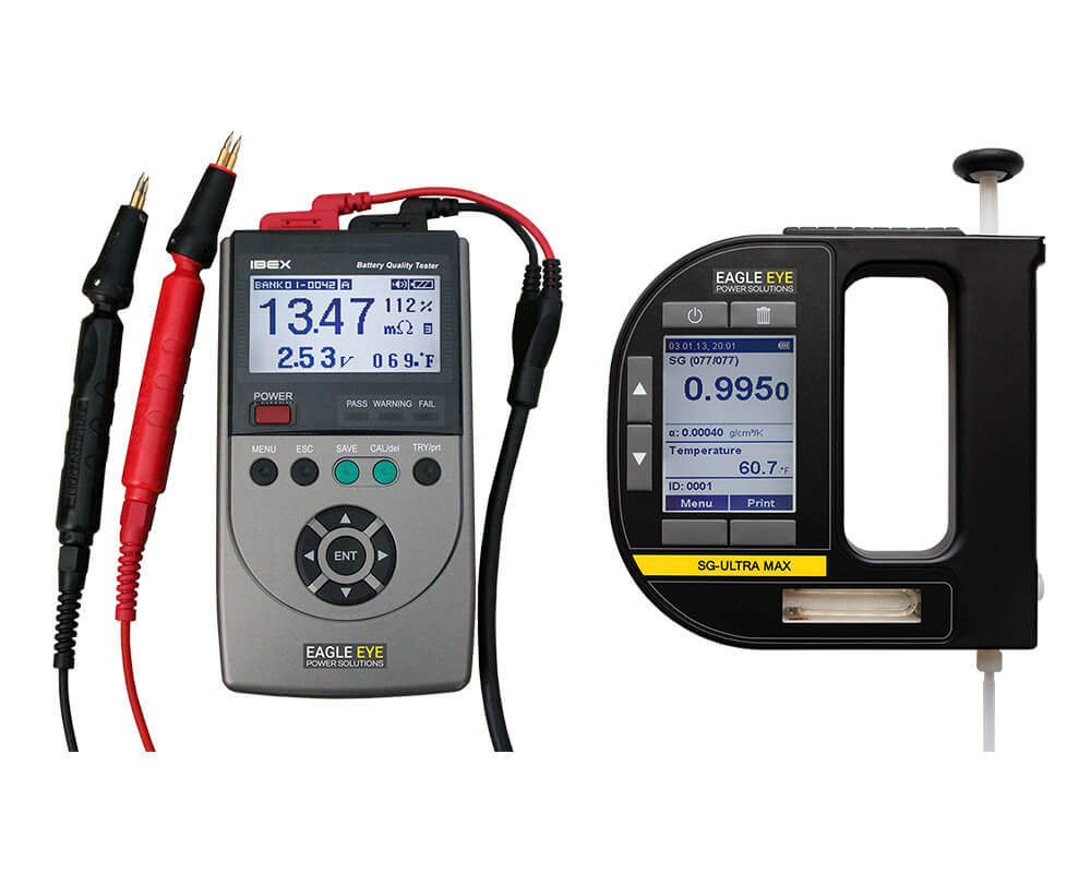 Eagle Eye Power Solutions Ibex battery tester and Eagle Eye Power Solutions SG-Ultra Max digital hydrometer