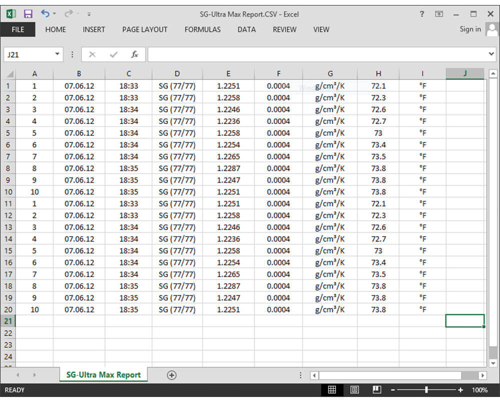 Screen shot of Eagle Eye Power Solutions Sg-Ultra Max report