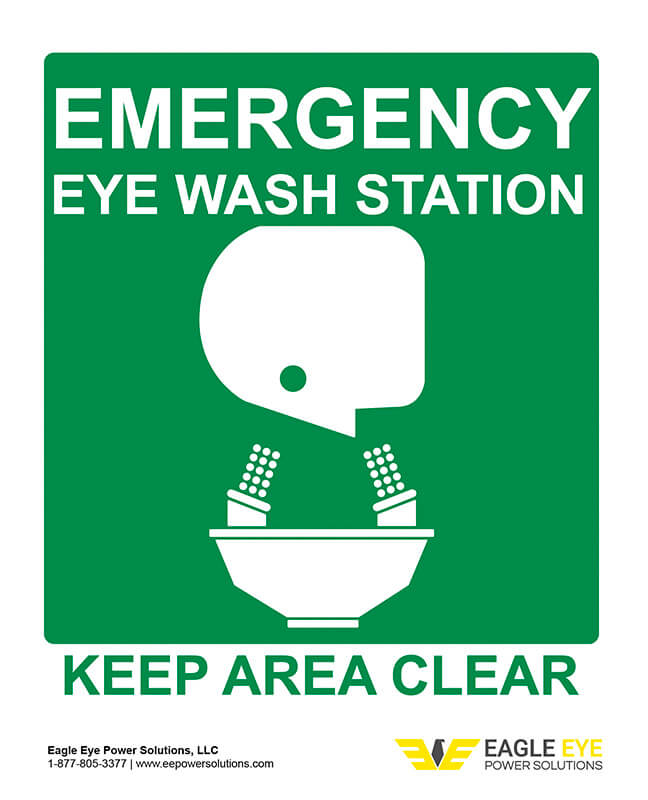 Eagle Eye Power Solutions Emergency Eye Wash Station sign