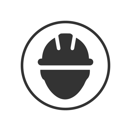 Icon of a technician wearing a hard hat.