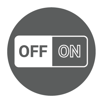 Icon of an on/off switch set to off.