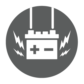 Icon of beginning a battery discharge test.