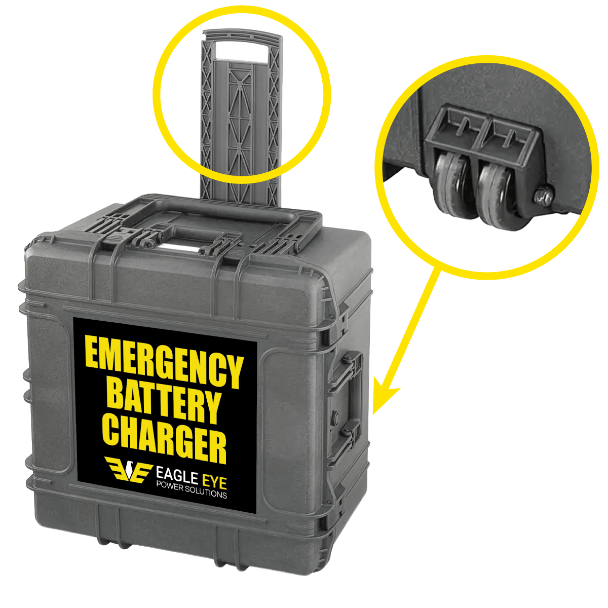 Emergency Battery Charger (Case w/handle & wheels) from Eagle Eye Power Solutions